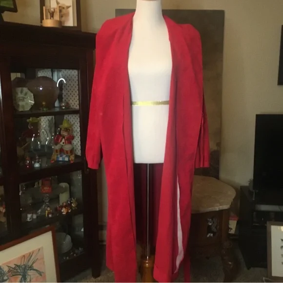 Vintage Halston Ultra Suede Red Coat Dress!!!